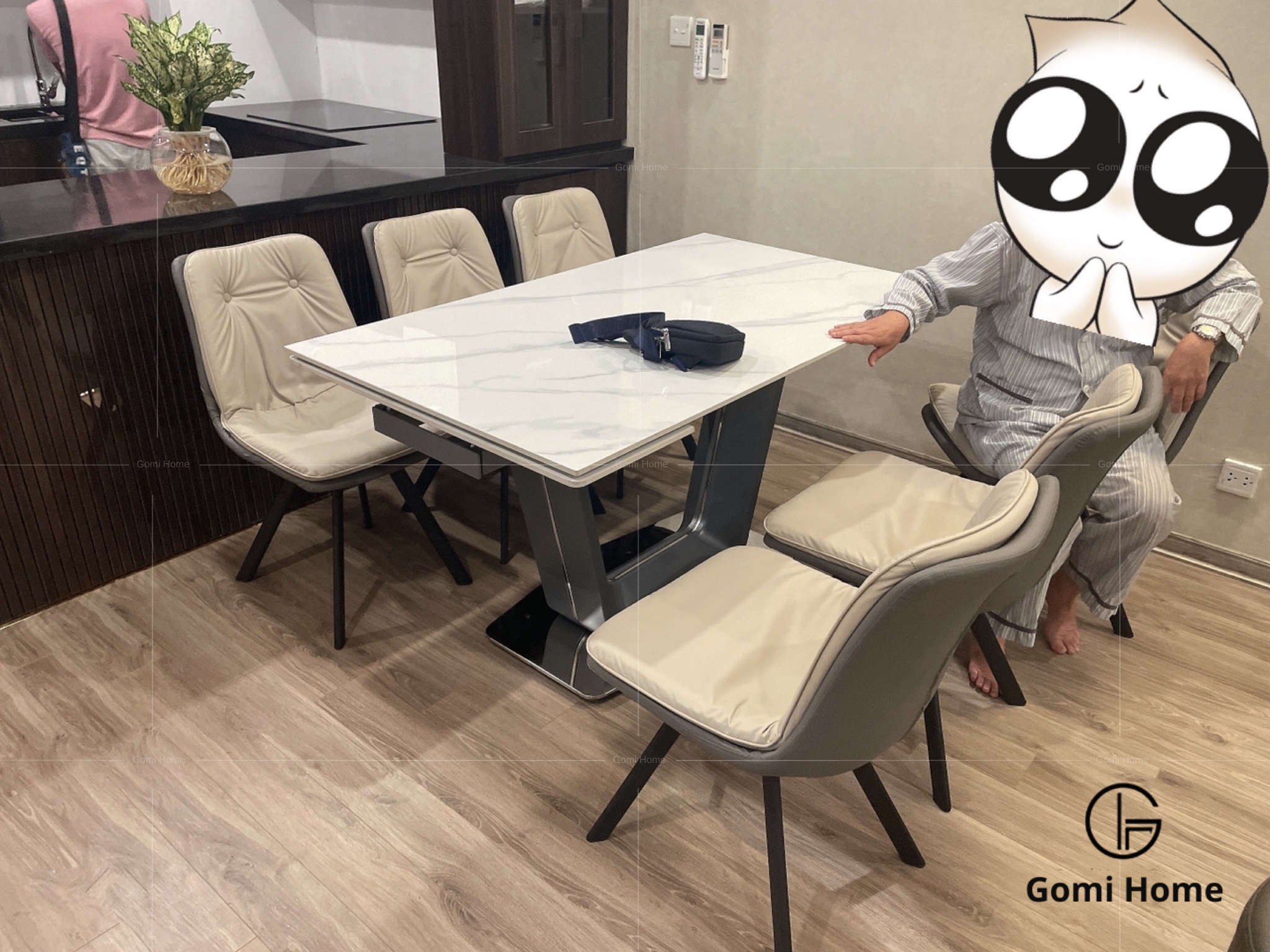 Bộ Bàn Ăn Thông Minh U Cao Cấp + 6 Ghế Eyes