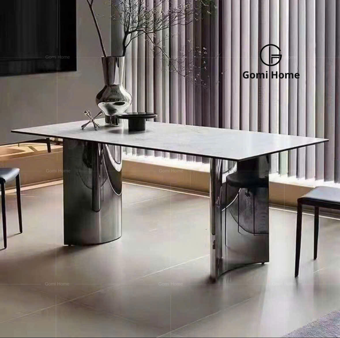 Bàn Ăn Chân Trăng Khuyết ( Đá Siêu Tinh Thể )