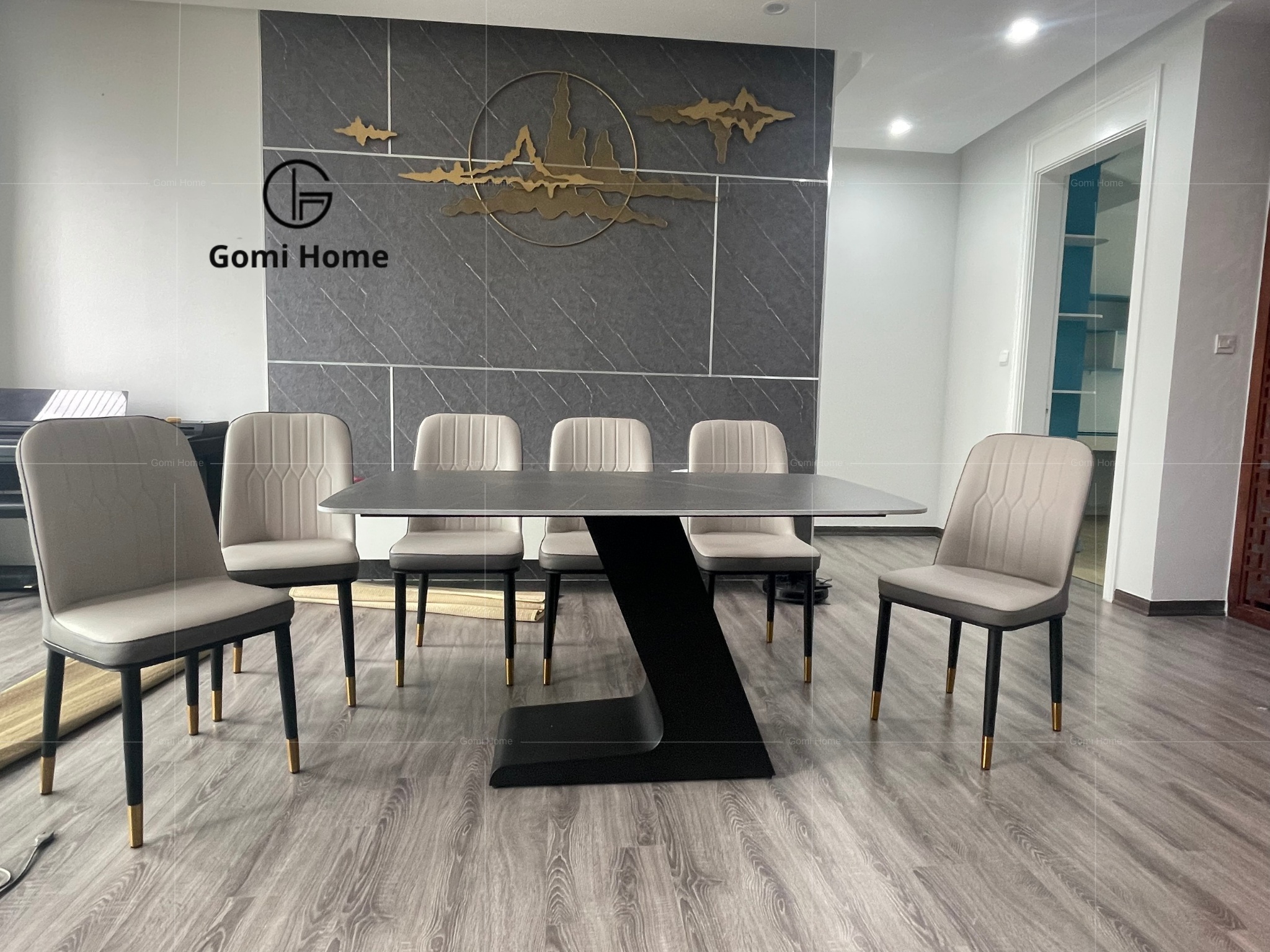 Bộ Bàn Ăn Chân Z + 6 Ghế Monet