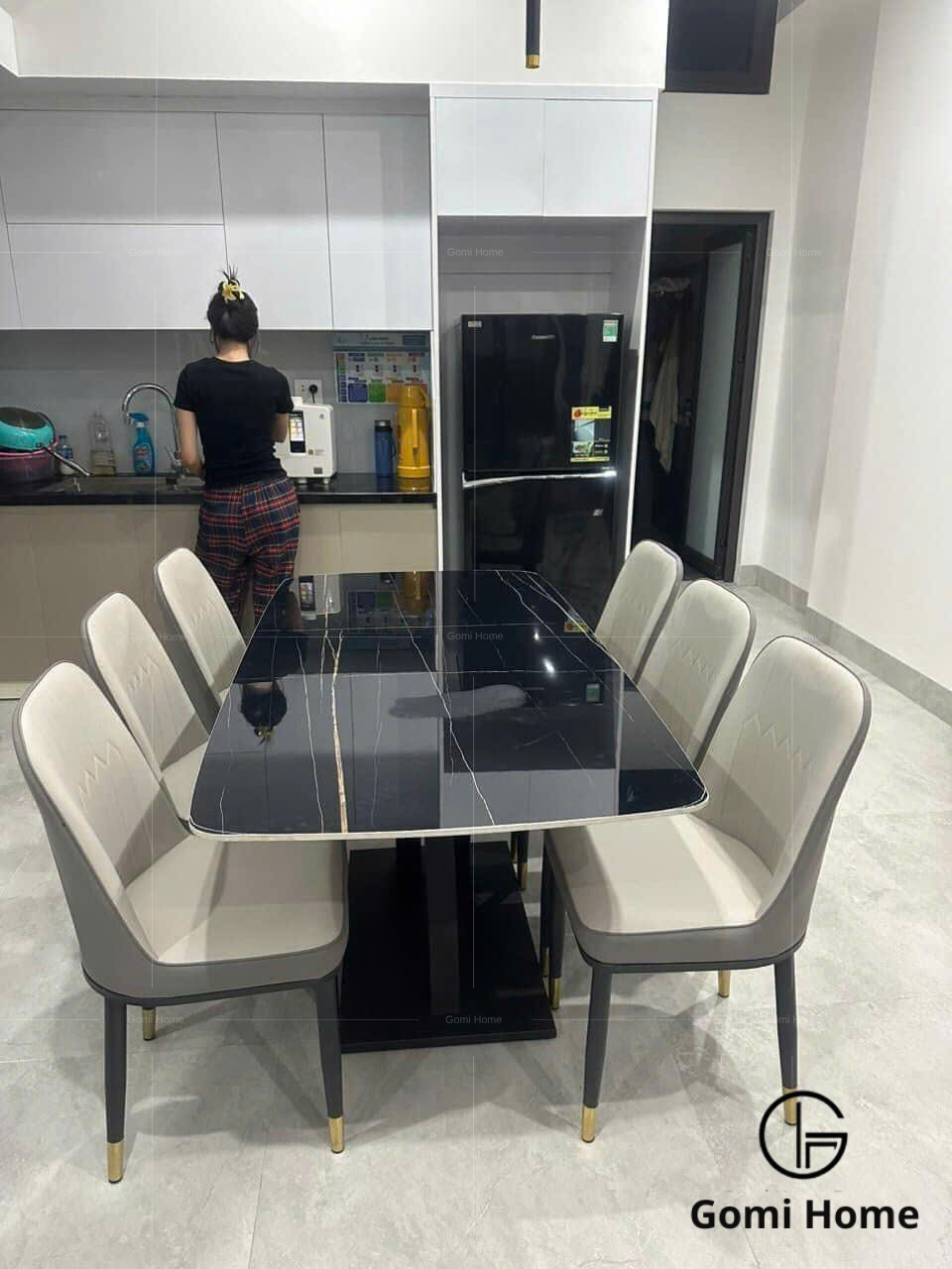 Bộ Bàn Ăn Chân Đan + 6 Ghế Monet