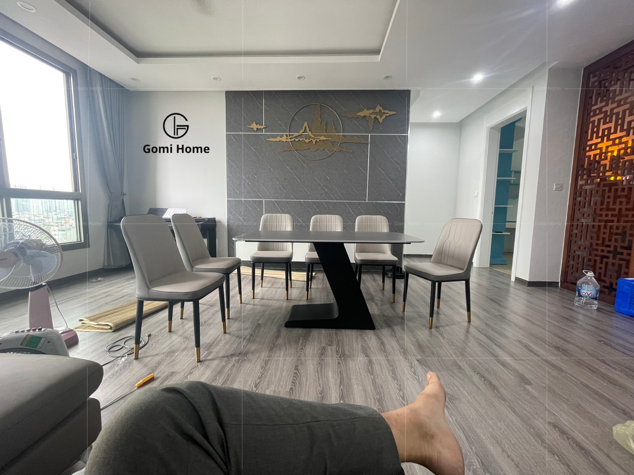 Bộ Bàn Ăn Chân Z + 6 Ghế Monet