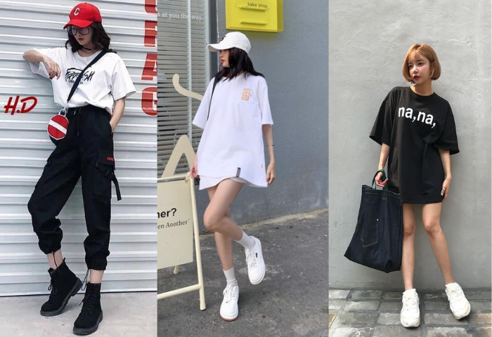 Tips phối áo thun Unisex nữ cá tính Tips phối áo thun Unisex nữ cá tính