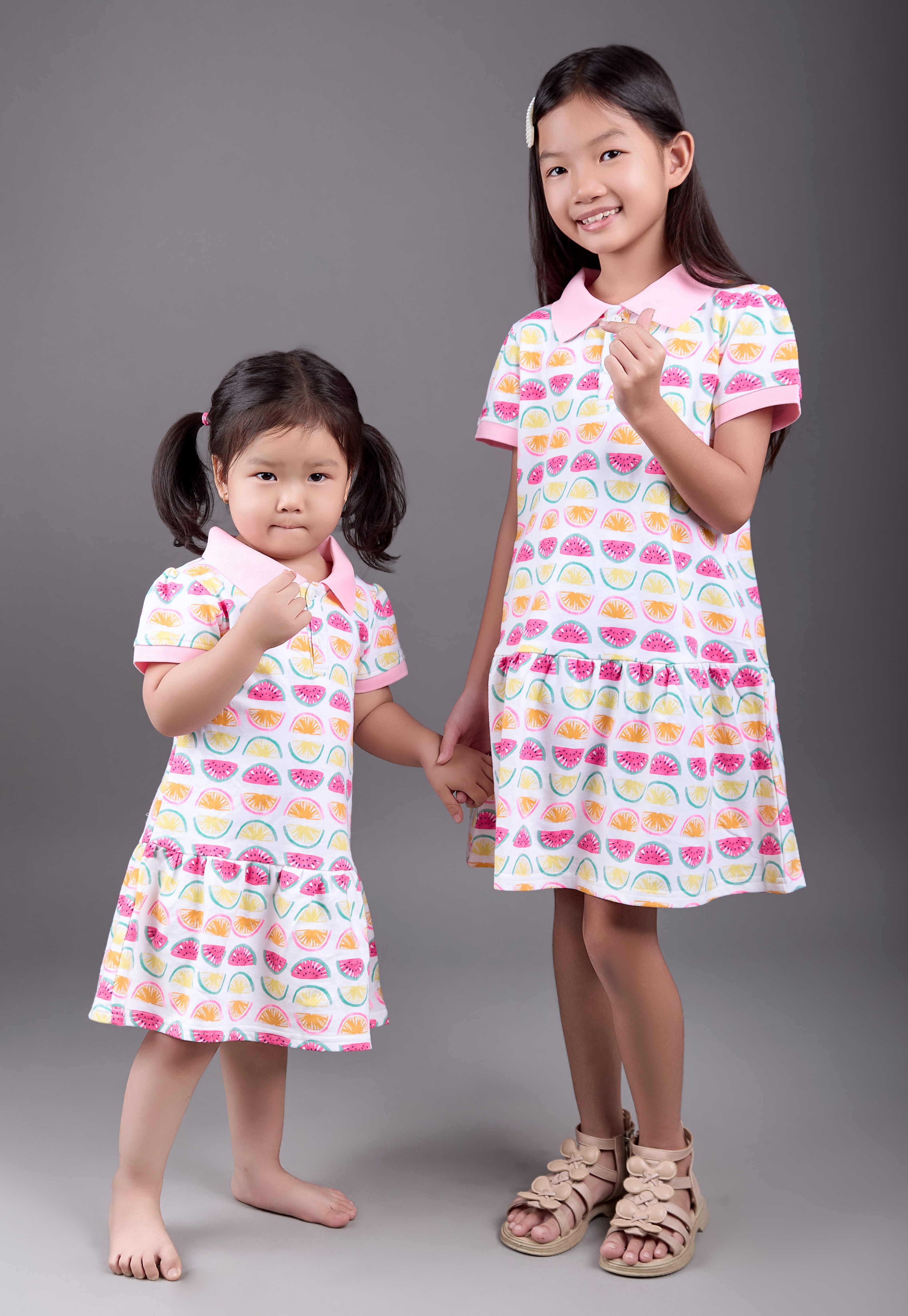 ĐẦM POLO BG PHỐI BO CỔ MIX LÁT CHANH CAM
