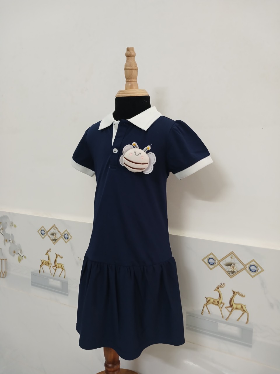 ĐẦM POLO BG PHỐI BO BEE XH NAVY SỐ 2