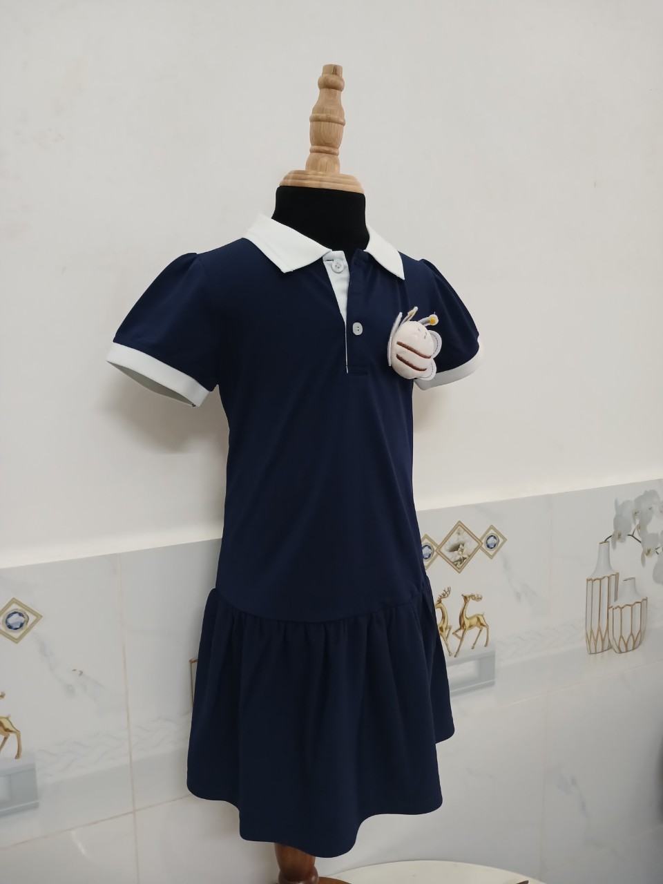 ĐẦM POLO BG PHỐI BO BEE XH NAVY SỐ 2