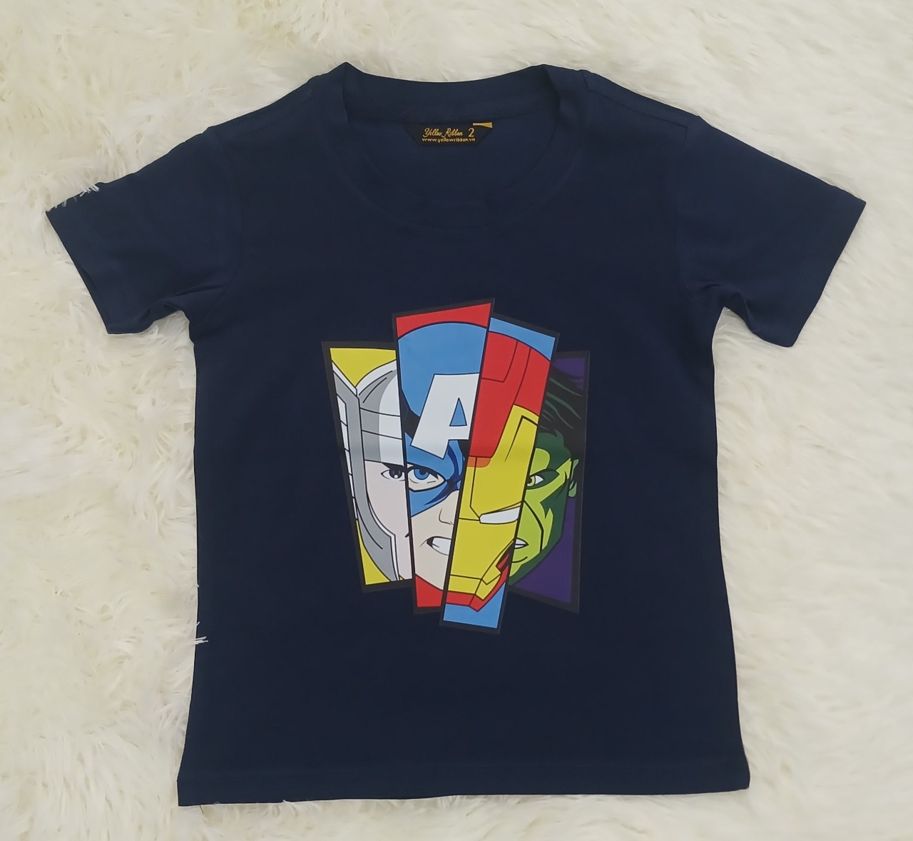 ÁO T-SHIRT UNISEX MARVEL XANH NAVY