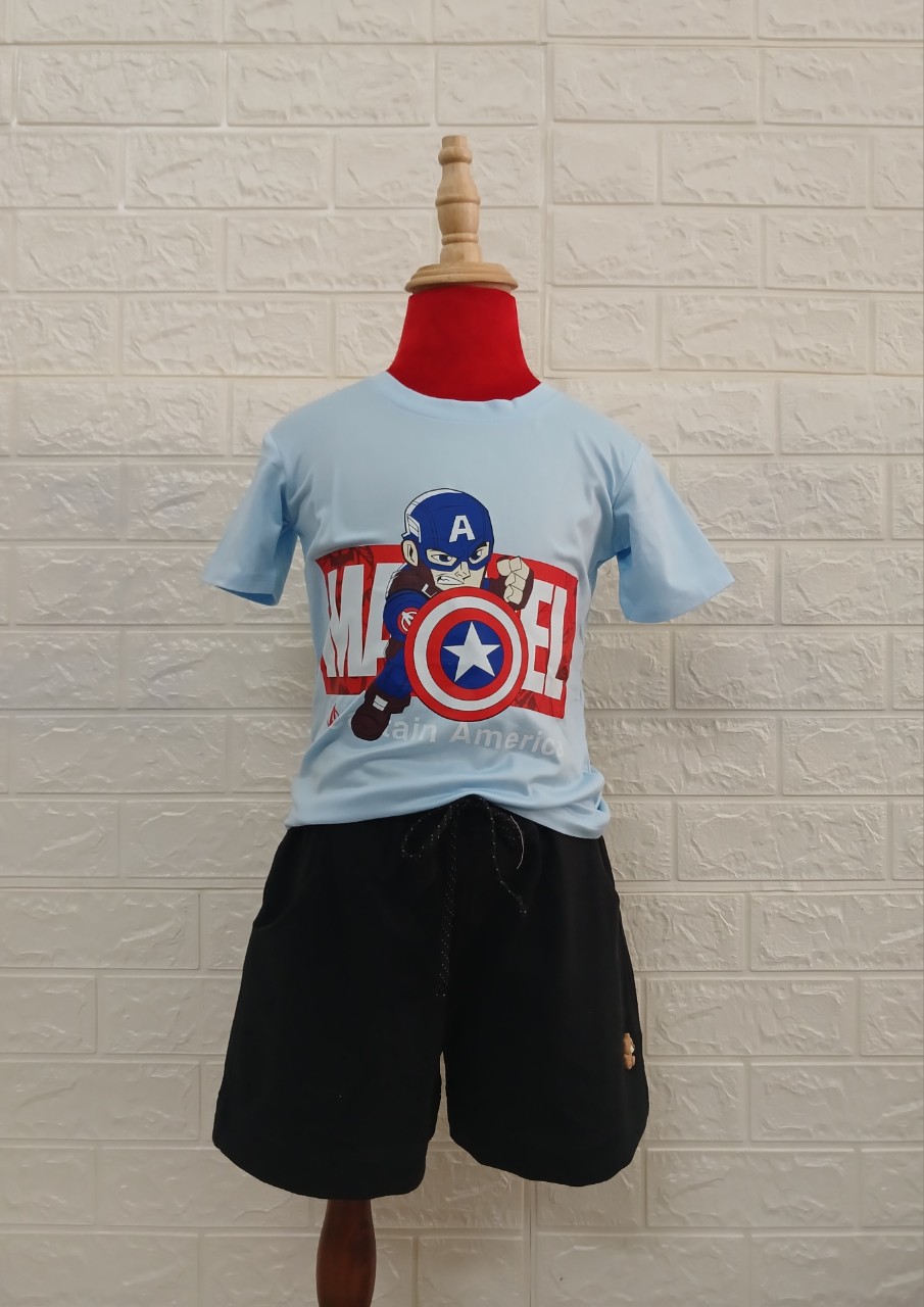 ÁO T-SHIRT UNISEX MARVEL XANH BIỂN