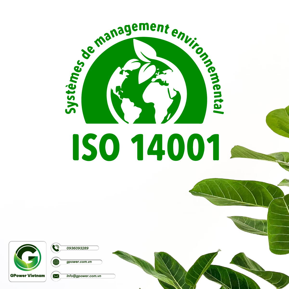 Sản phẩm của GPower có đạt Chứng chỉ ISO 14001 về an toàn bảo vệ môi trường không