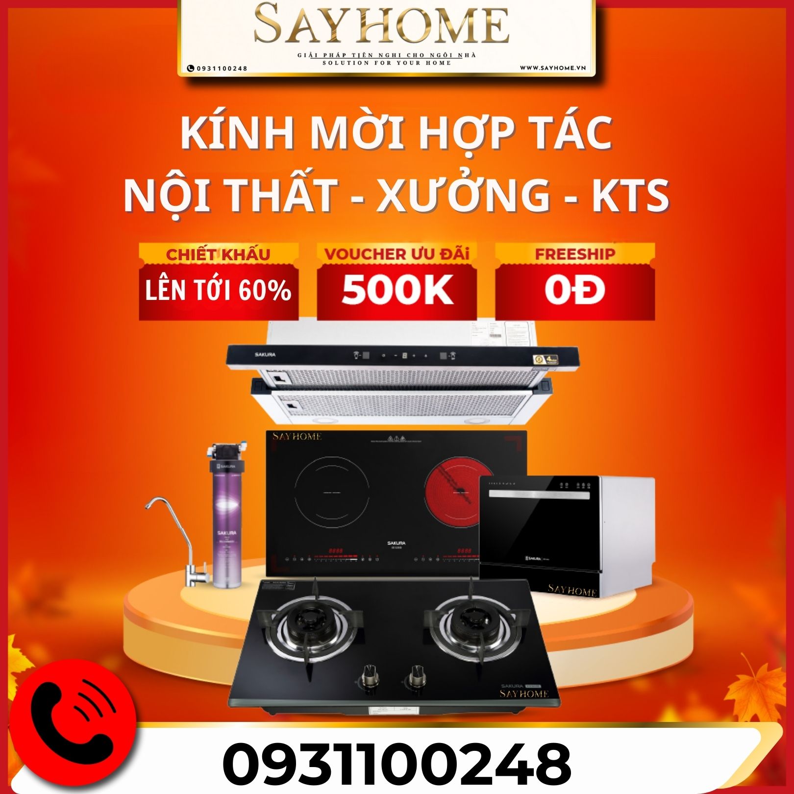 Nhà Phân Phối Thiết bị nhà bếp SAKURA toàn quốc Kính mời đại lý Xưởng mộc, Nội thất, Kiến trúc sư