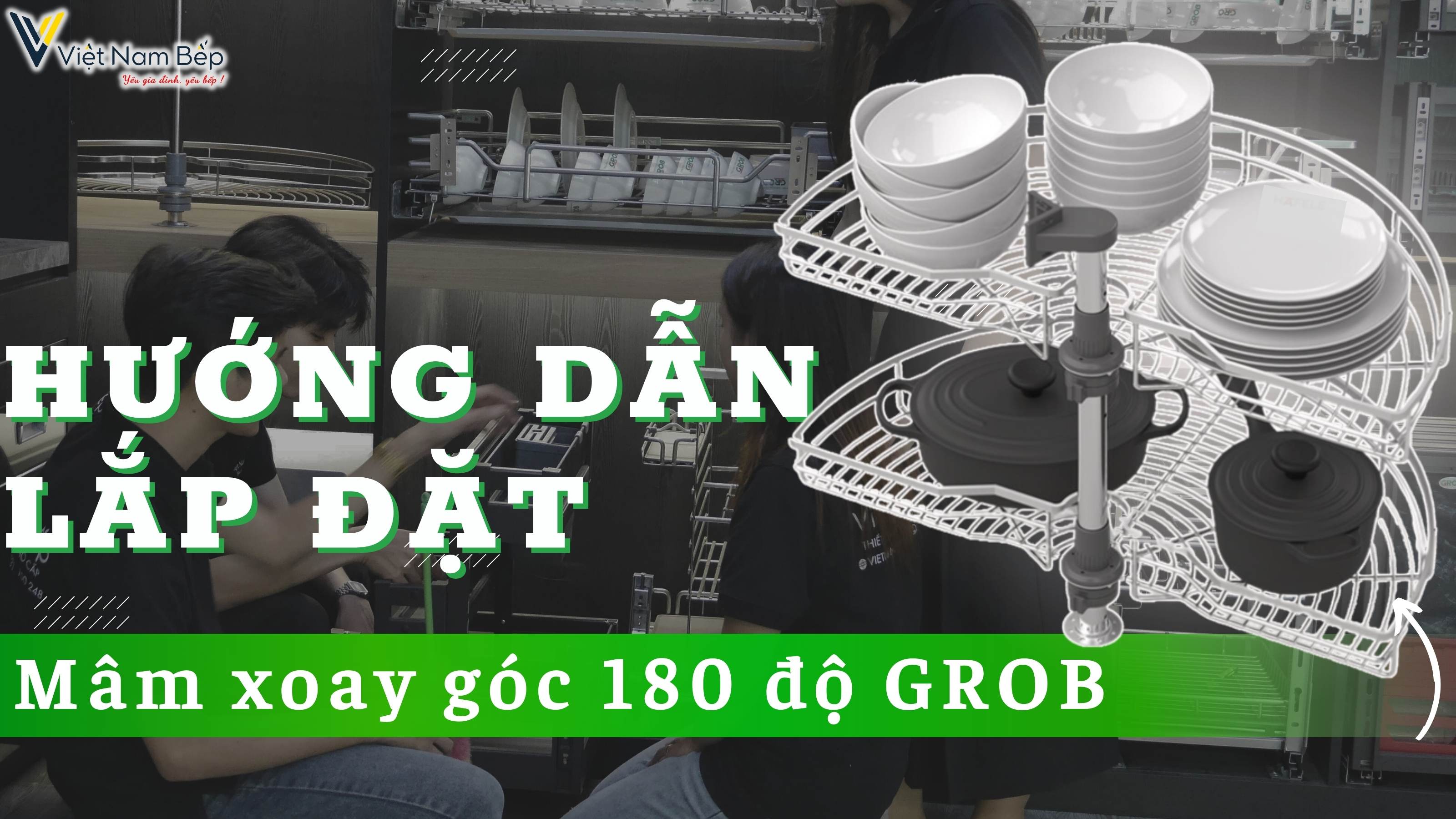 Cách lắp đặt giá mâm xoay 180 độ GROB mã GR304 năm 2024 mới | SayHome