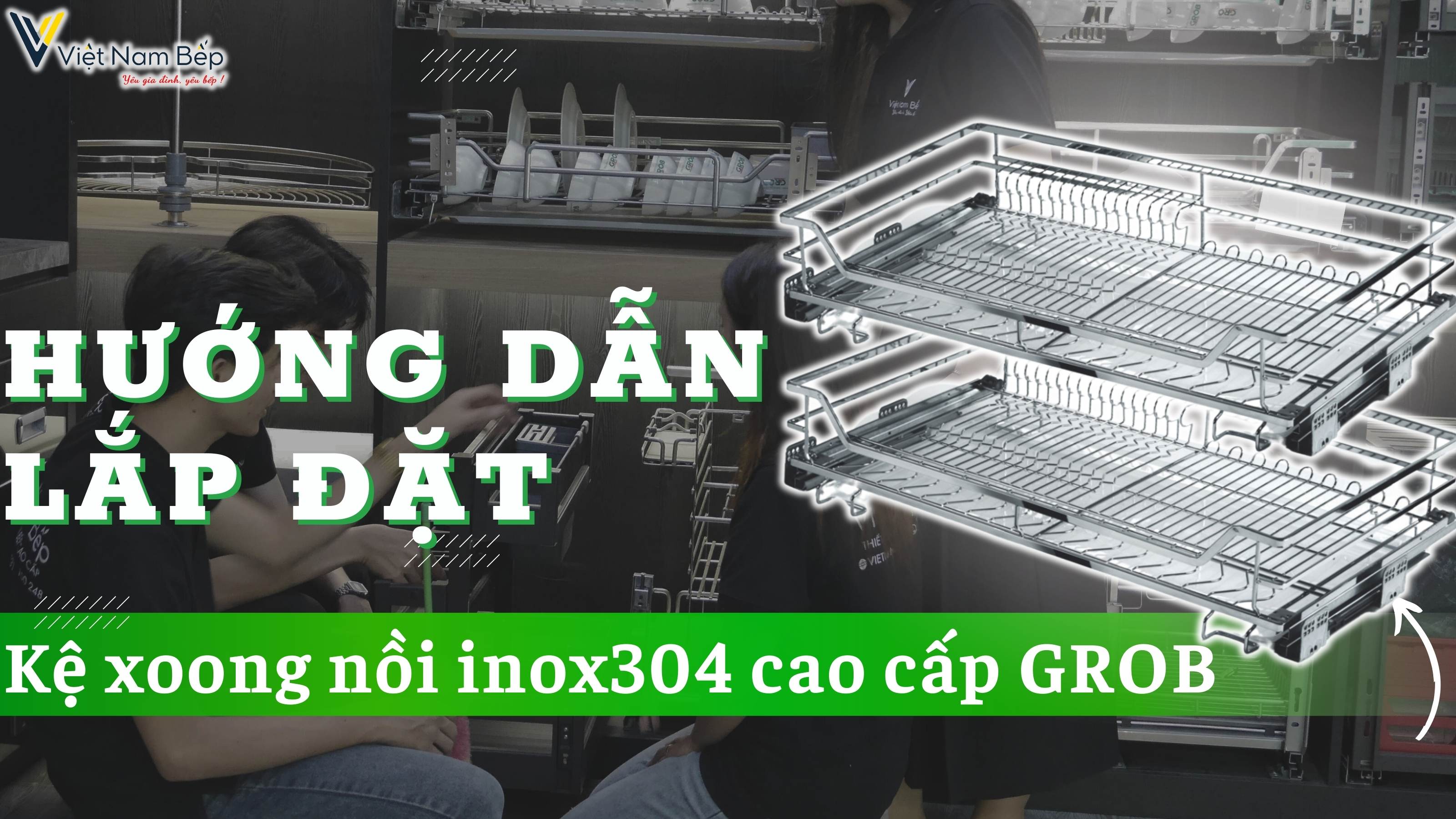Cách lắp đặt giá xoong nồi, giá bát dĩa tủ dưới GROB năm 2024 mới | SayHome