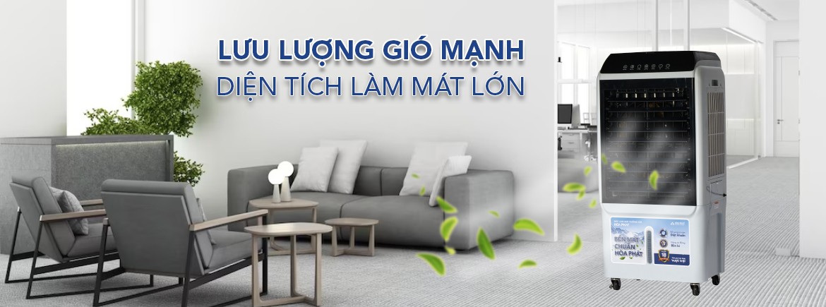 Quạt điều hòa hơi nước Hòa Phát HPCF1-033I 40L Phím cảm ứng - Chính hãng