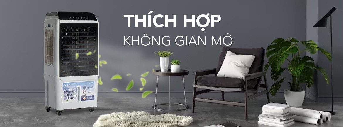 Quạt điều hòa hơi nước Hòa Phát HPCF1-033I 40L Phím cảm ứng - Chính hãng