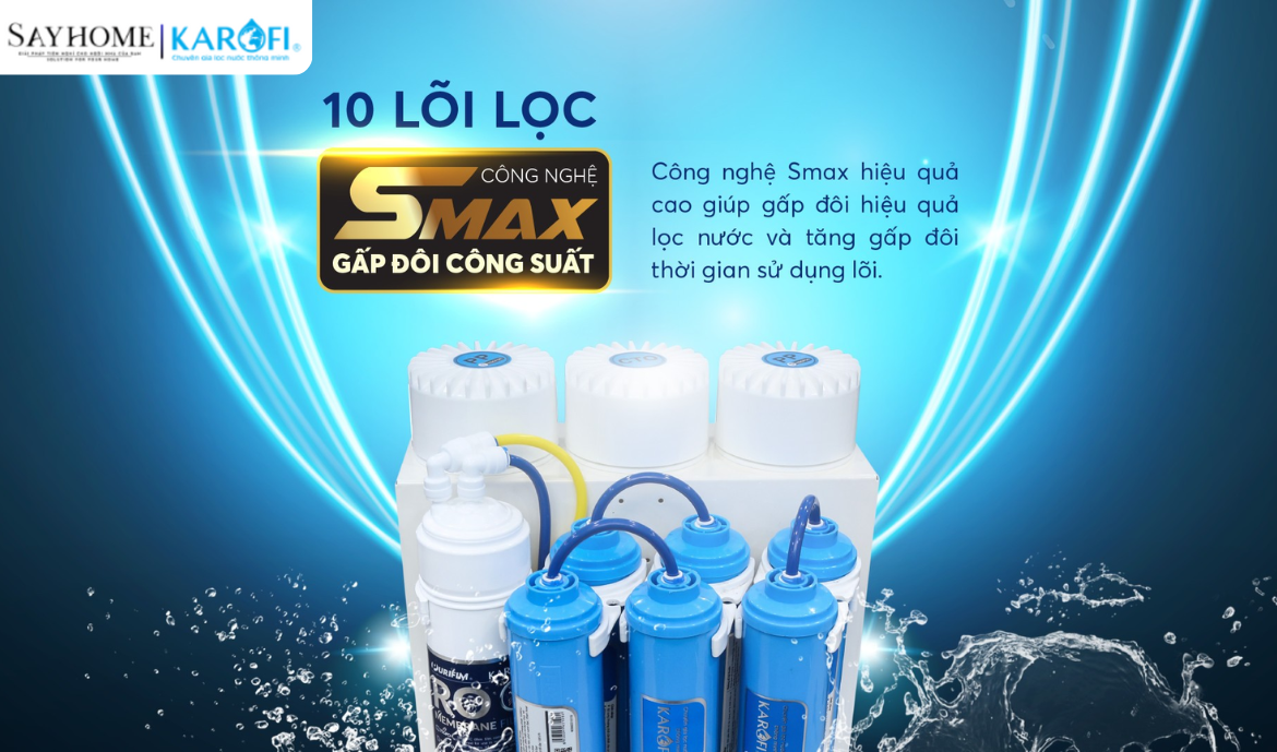 Máy lọc nước để gầm với 10 lõi lọc Karofi KAQ-U03 tại thành phố Hồ Chí Minh