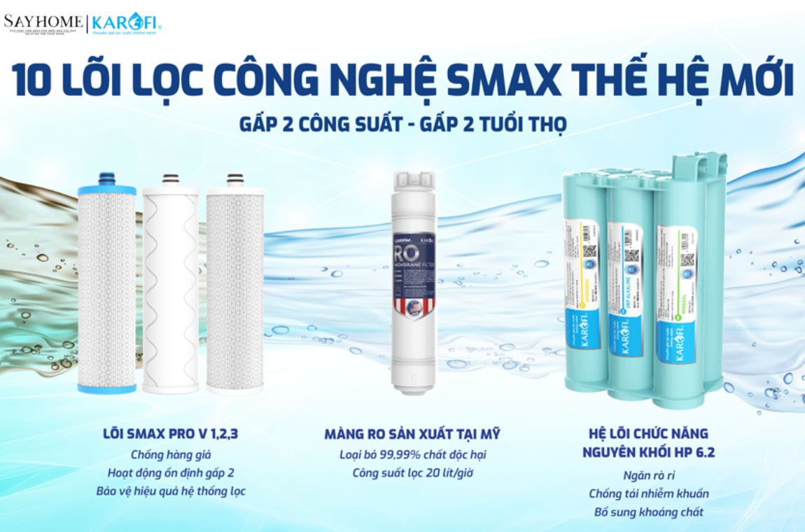 Máy lọc nước để gầm với 10 lõi lọc RO Karofi KAQ-U98 PRO tại thành phố Hồ Chí Minh
