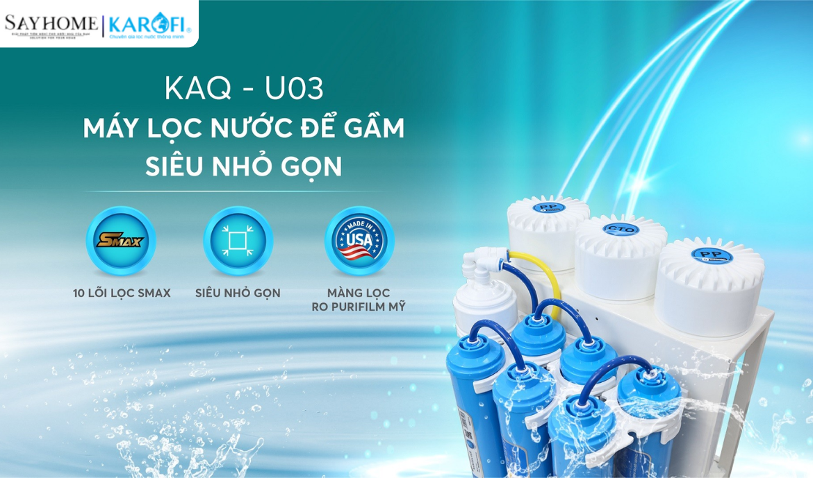Máy lọc nước để gầm với 10 lõi lọc Karofi KAQ-U03 tại thành phố Hồ Chí Minh