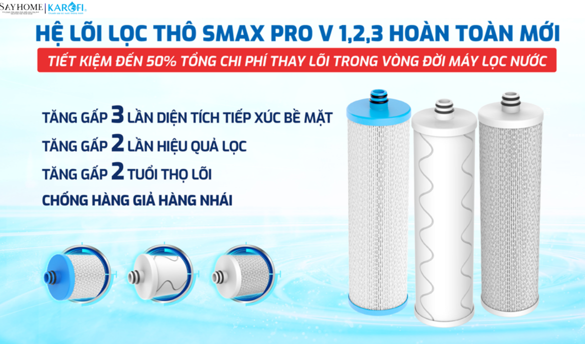 Máy lọc nước để gầm với 10 lõi lọc RO Karofi KAQ-UC05 tại thành phố Hồ Chí Minh