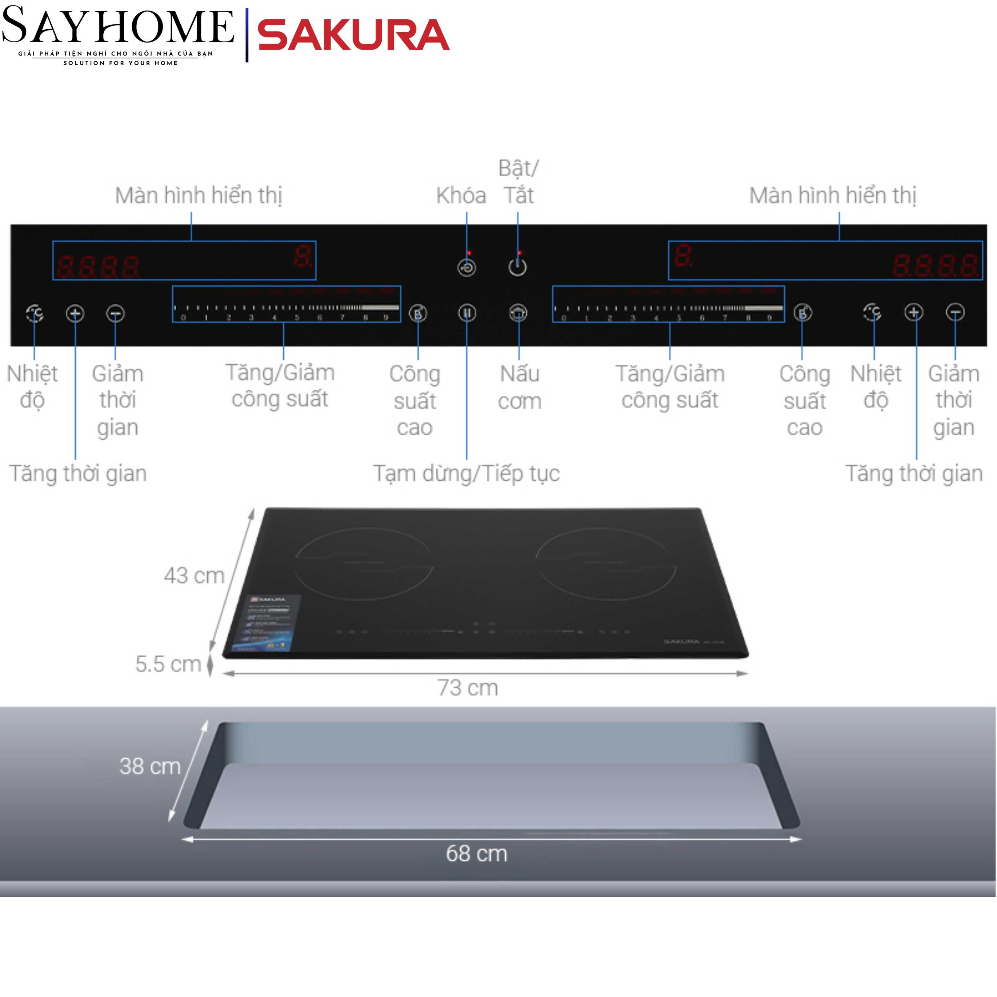 Bếp từ đôi SAKURA SE-1270B tại thành phố Hồ Chí Minh