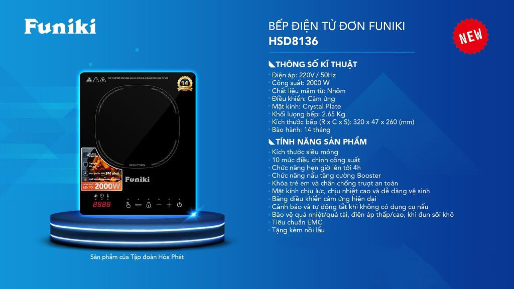 Bếp điện từ đơn Funiki HSD8136 tại thành phố Hồ Chí Minh