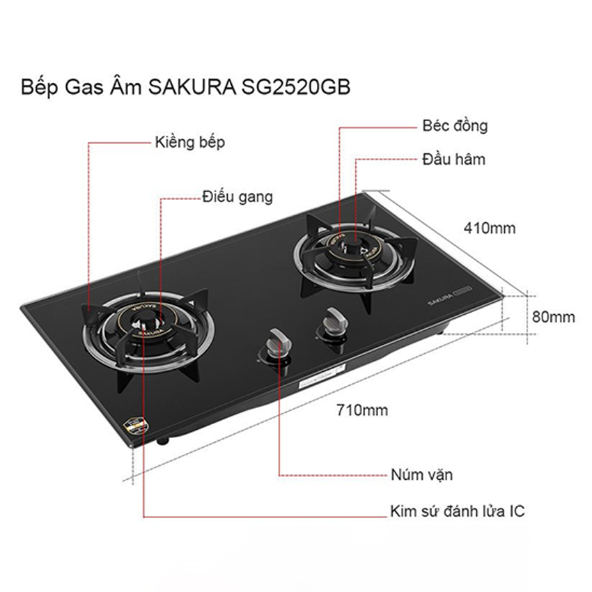 Bếp gas đôi SAKURA SG-2520GB tại thành phố Hồ Chí Minh