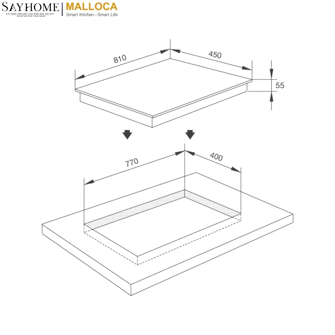 Bếp điện từ kết hợp đôi Malloca MH-03IR N tại thành phố Hồ Chí Minh