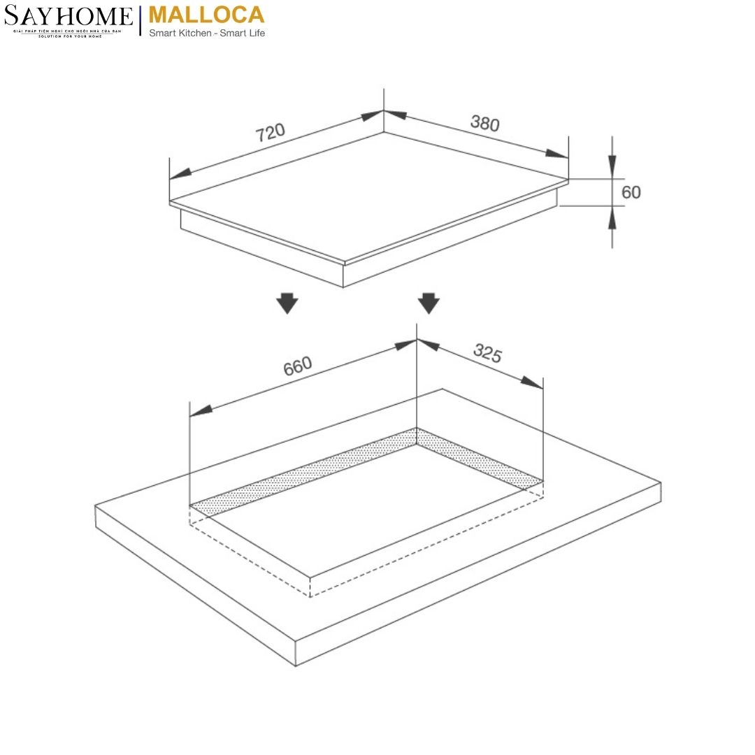 Bếp kính âm 2 từ Malloca MH-02IS tại thành phố Hồ Chí Minh