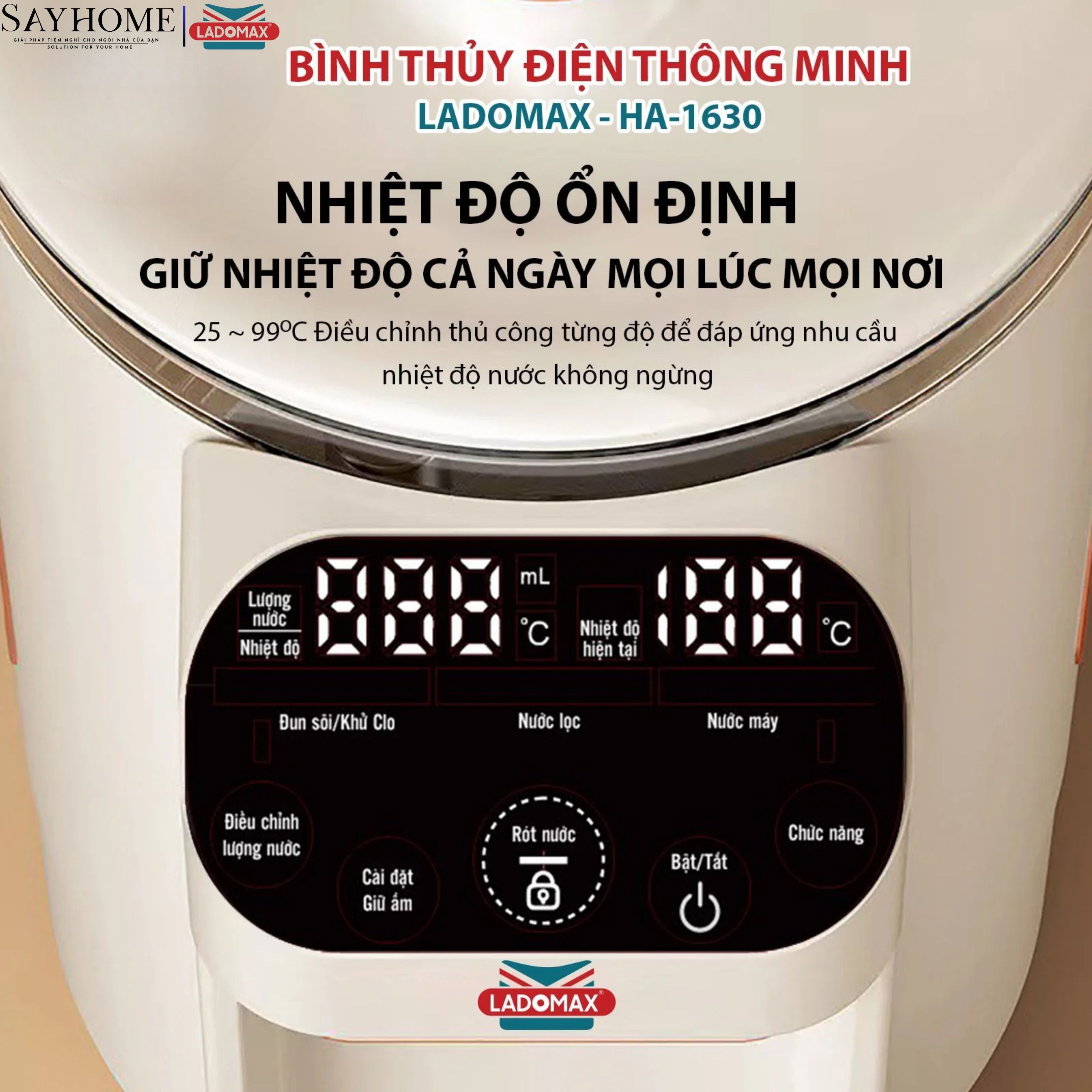 Bình Thủy Điện 3 Lít HA-1630 Ladomax tại thành phố Hồ Chí Minh