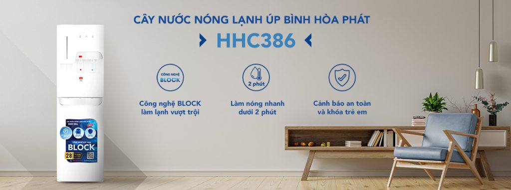 CÂY NƯỚC NÓNG LẠNH HÚT BÌNH HÒA PHÁT HHC386 -SAYHOME