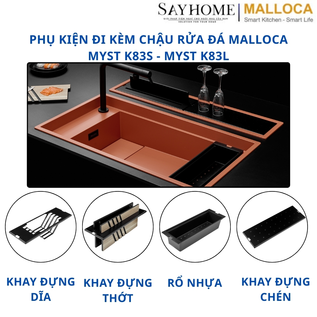 Chậu rửa đá 2 ngăn Malloca MYST K83S - MYST K83L tại thành phố Hồ Chí Minh
