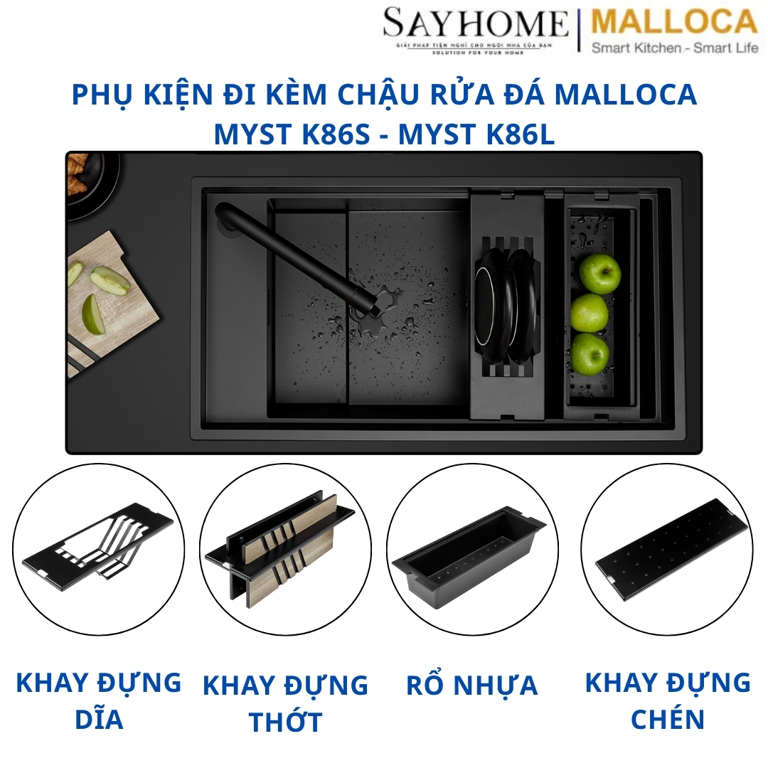 Chậu rửa đá 2 ngăn Malloca MYST K86S - MYST K86L tại thành phố Hồ Chí Minh