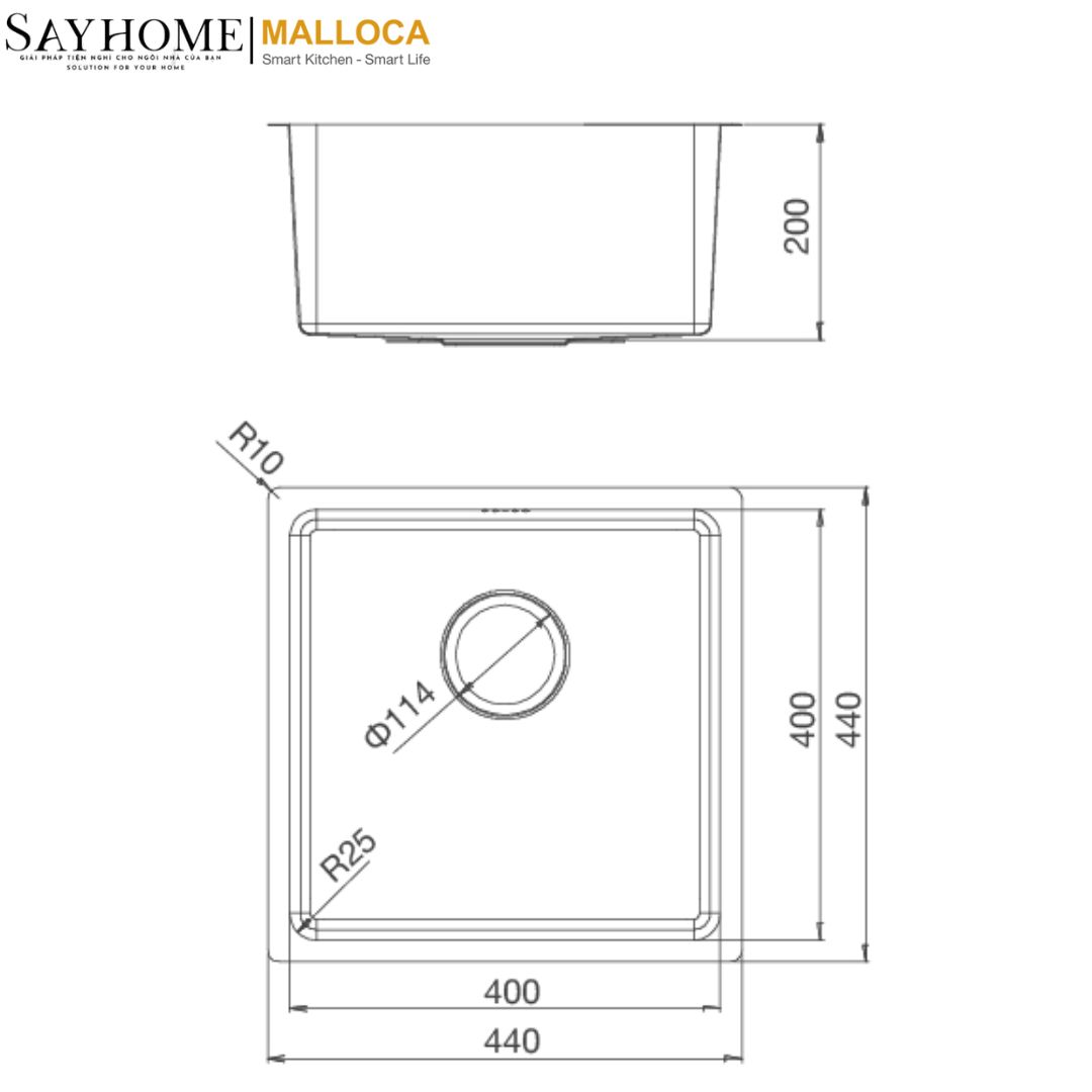 Chậu rửa chén inox Malloca MS 6044 tại thành phố Hồ Chí Minh