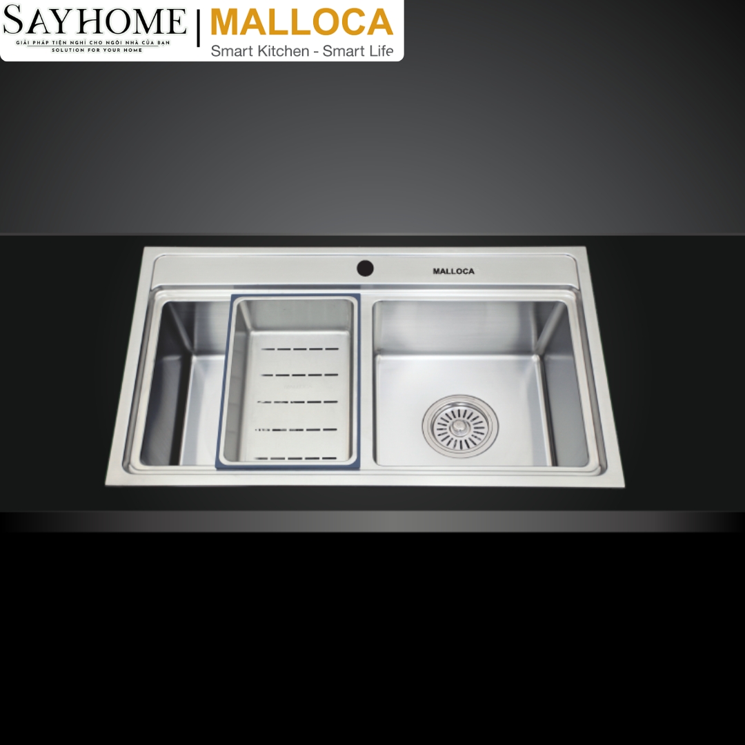 Chậu rửa chén inox 2 ngăn Malloca MS 8812 tại thành phố Hồ Chí Minh