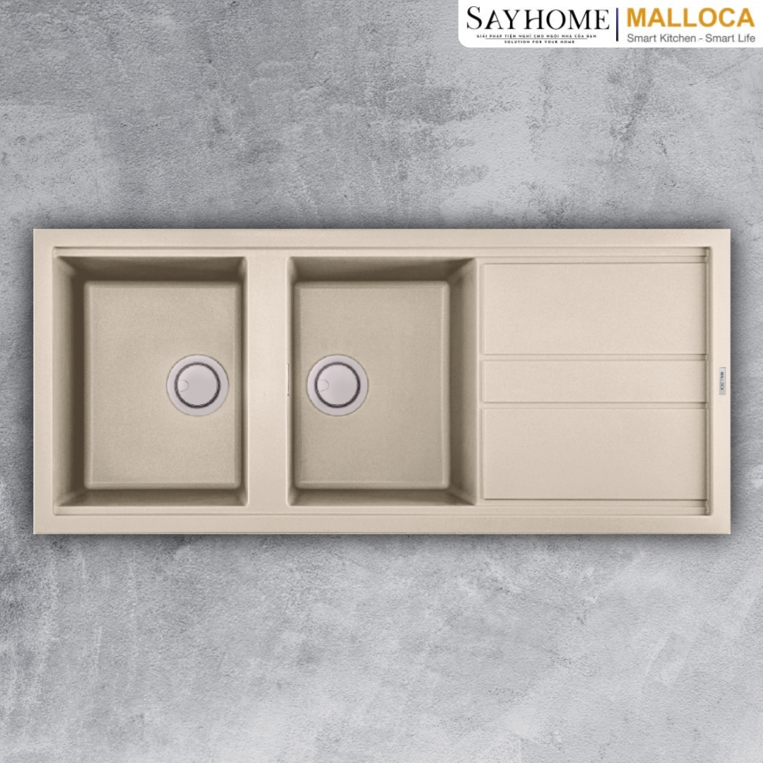 Chậu rửa đá 2 ngăn Malloca BIANCO K-50062 tại thành phố Hồ Chí Minh