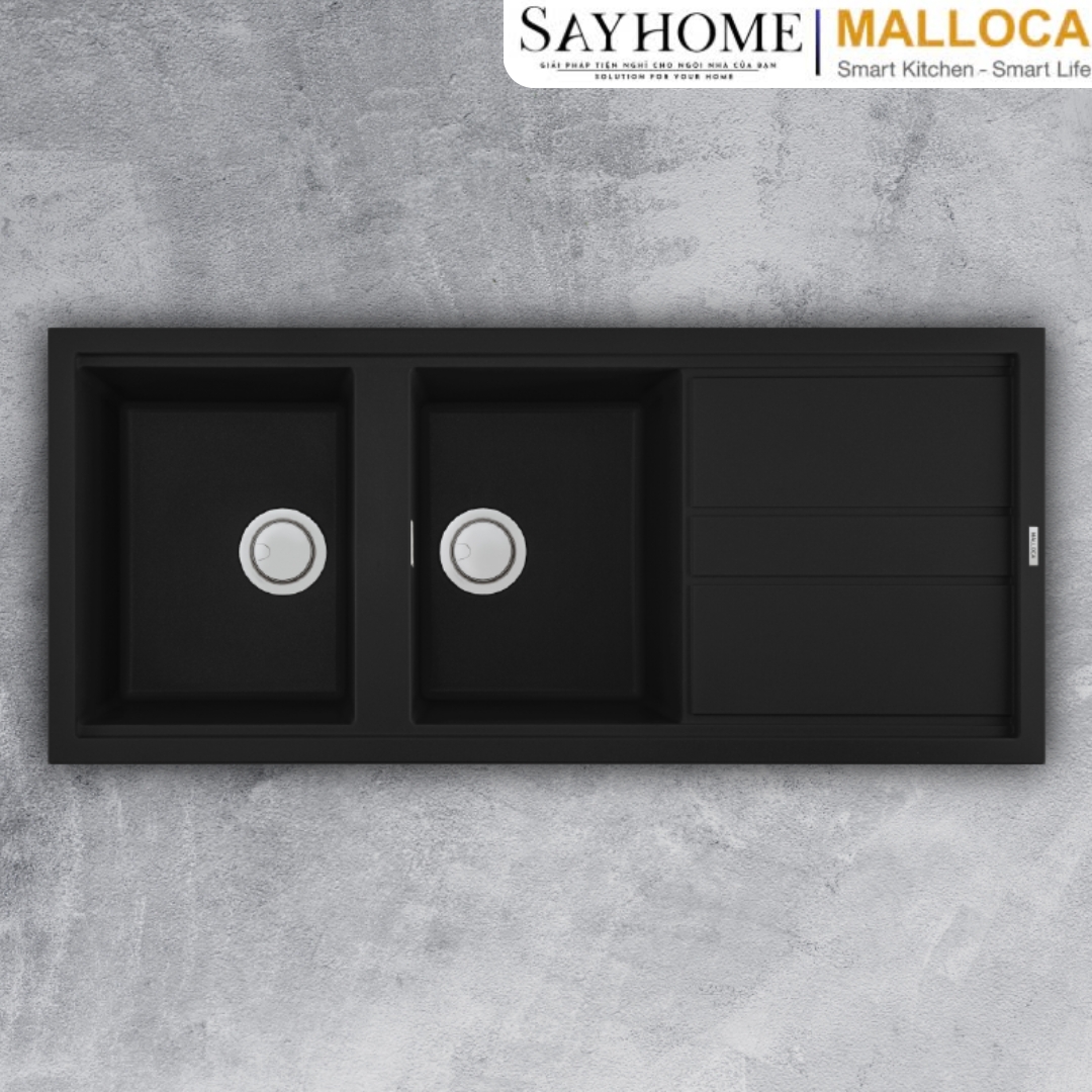 Chậu rửa đá 2 ngăn Malloca NERO K-50040 tại thành phố Hồ Chí Minh