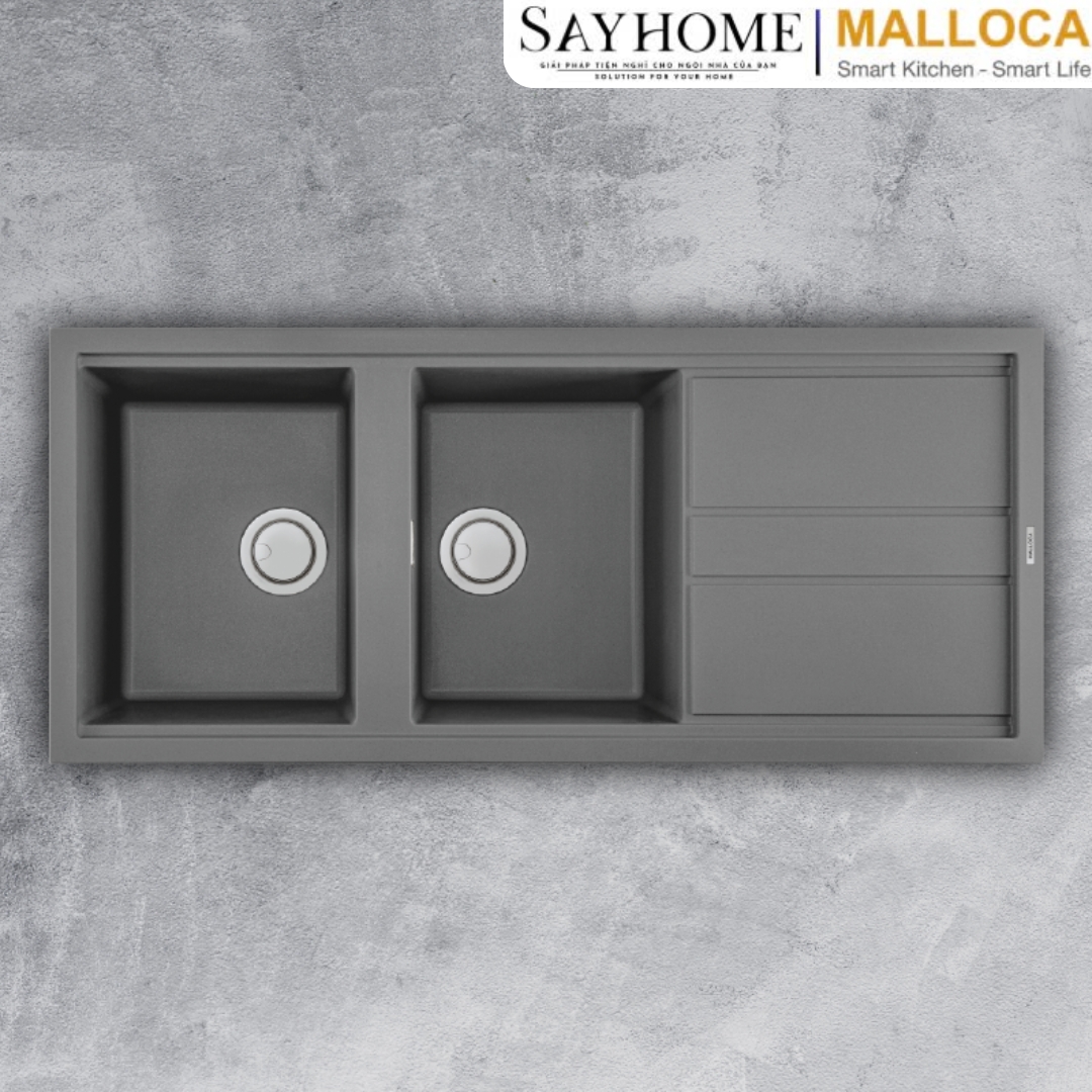 Chậu rửa đá 2 ngăn Malloca TITANIUM K-50073 tại thành phố Hồ Chí Minh
