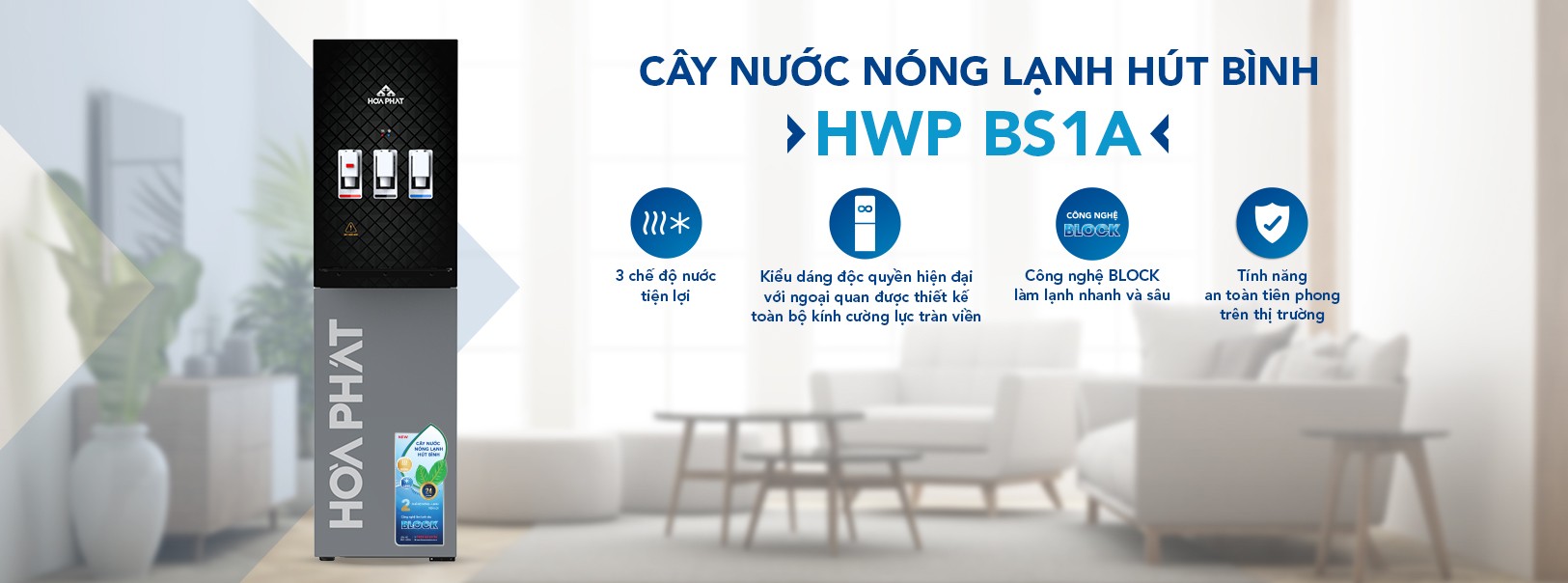 ÂY NƯỚC NÓNG LẠNH HÚT BÌNH HÒA PHÁT HWP BS1A  SAYHOME