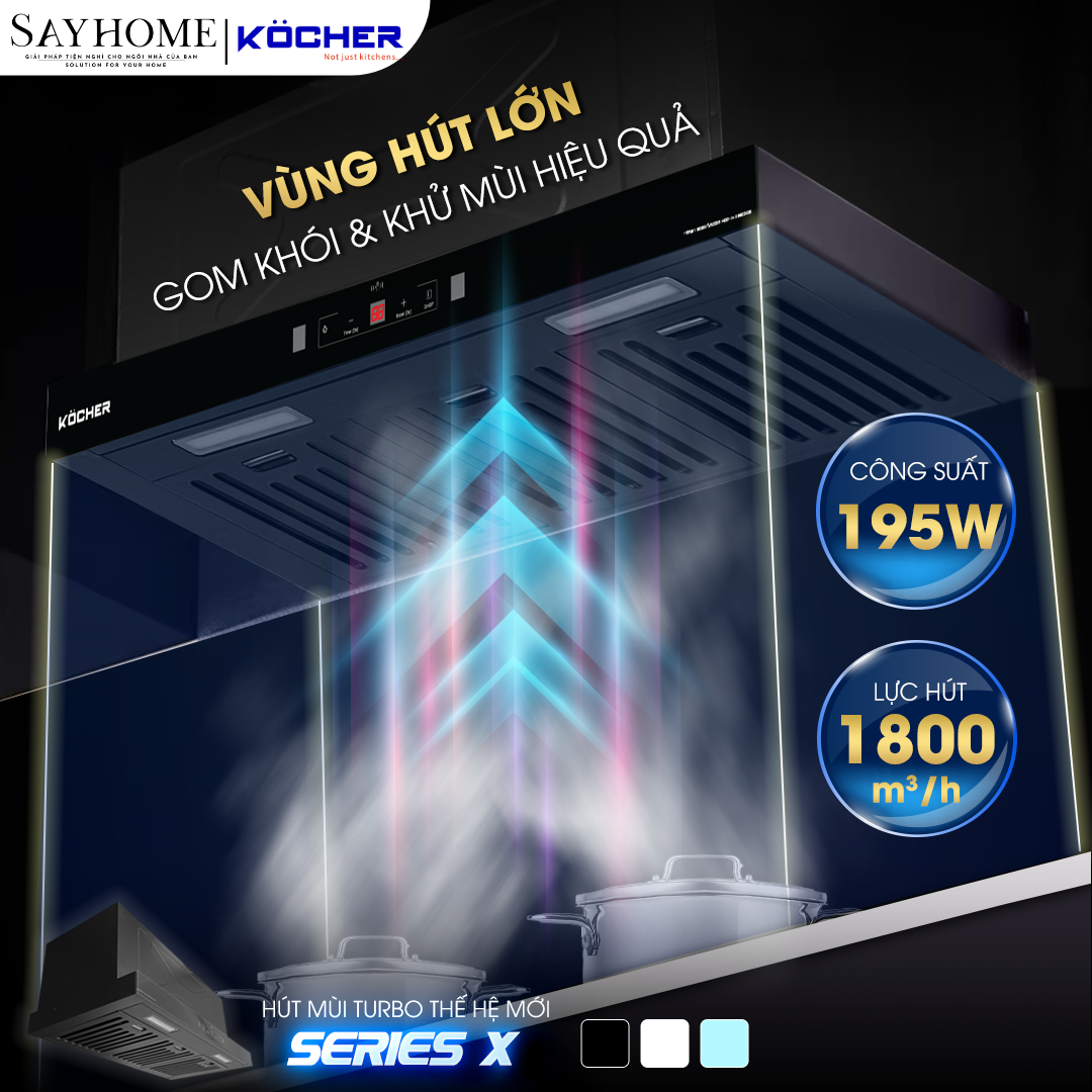 Máy hút mùi âm tủ Kocher Turbo X-350D tại thành phố Hồ Chí Minh