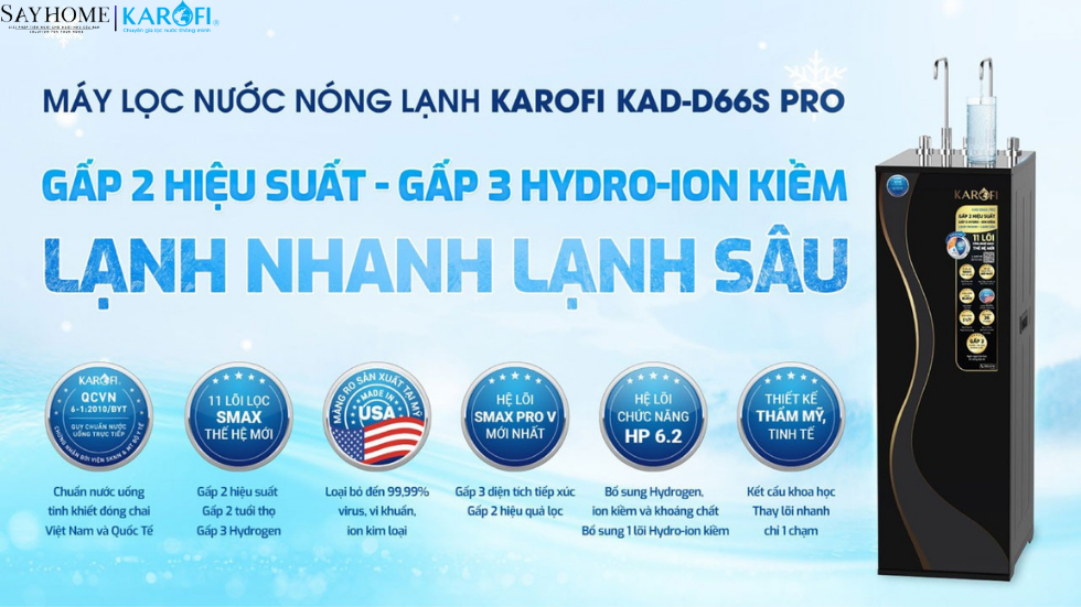Máy lọc nước nóng lạnh tủ đứng 11 lõi lọc KAROFI KAD-D66S PRO tại thành phố Hồ Chí Minh