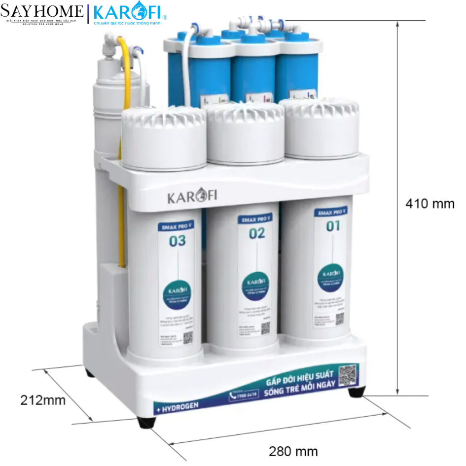 Máy lọc nước RO để gầm 10 lõi lọc KAROFI KAQ-U03 PRO - NEW 2025 tại thành phố Hồ Chí Minh