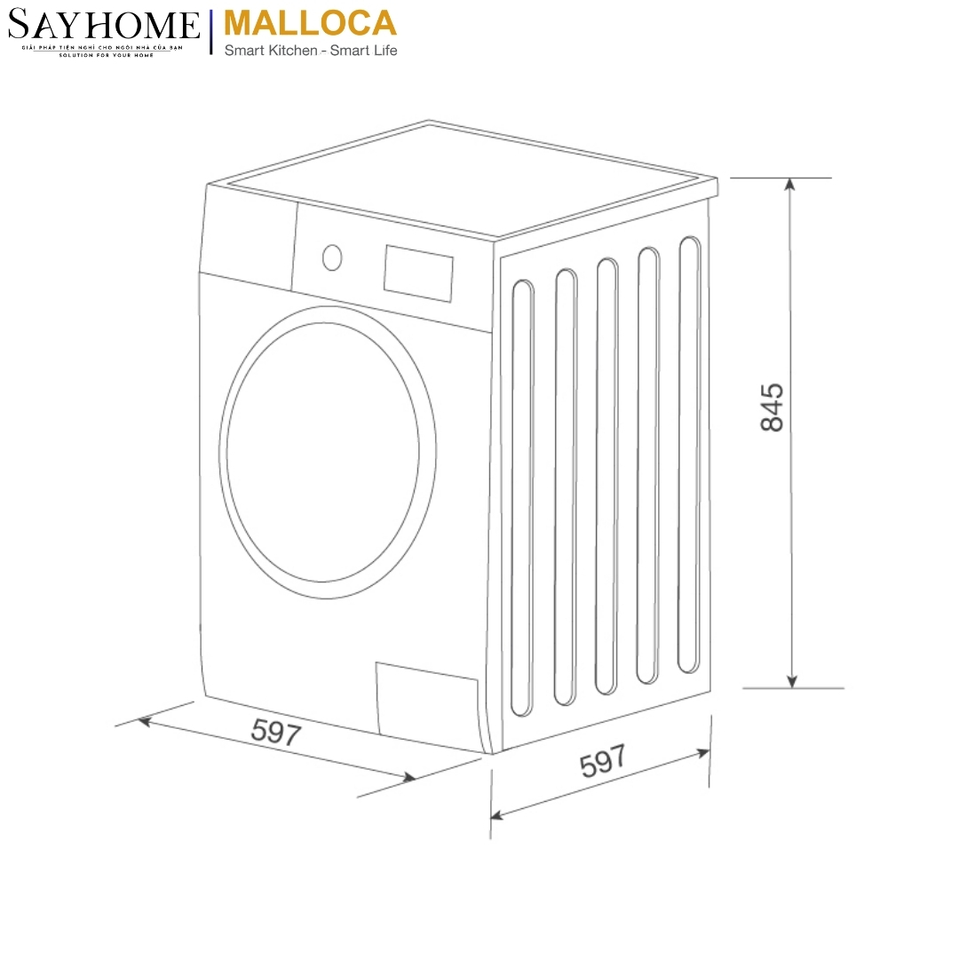 Máy giặt cửa trước, lồng ngang 10kg Malloca MWM-T1510BL tại thành phố Hồ Chí Minh
