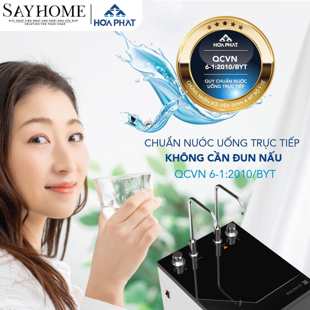 MÁY LỌC NƯỚC RO NÓNG NGUỘI 10 LÕI LỌC HÒA PHÁT HHPN615 SAYHOME