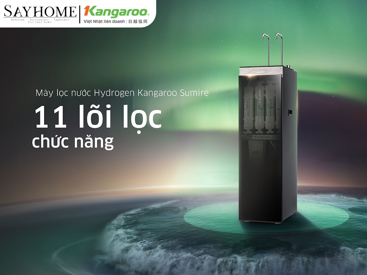 Máy lọc nước Kangaroo Sumire Hydrogen nóng lạnh 11 lõi KG11A18 tại thành phố Hồ Chí Minh