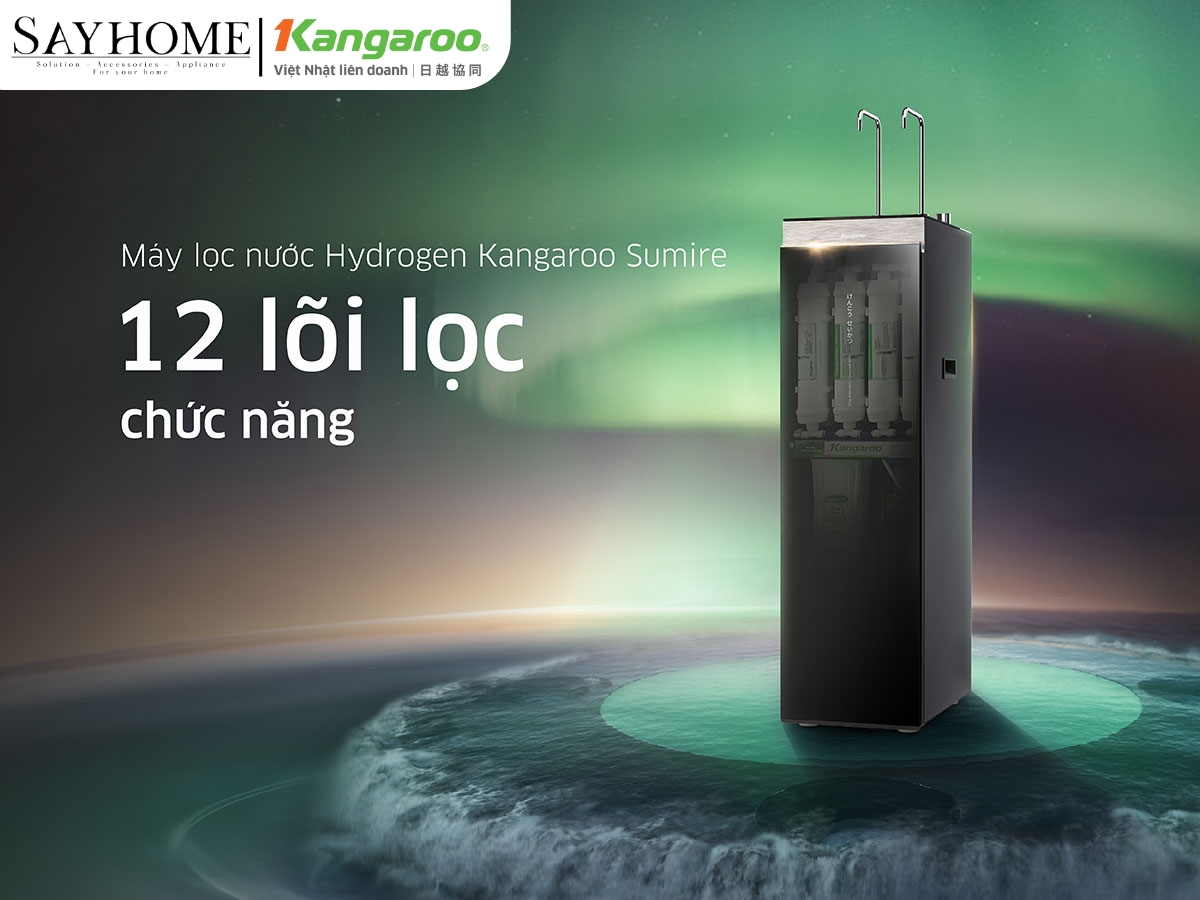 Máy lọc nước nóng lạnh Kangaroo Sumire Hydrogen 12 lõi KG12A8 tại thành phố Hồ Chí Minh