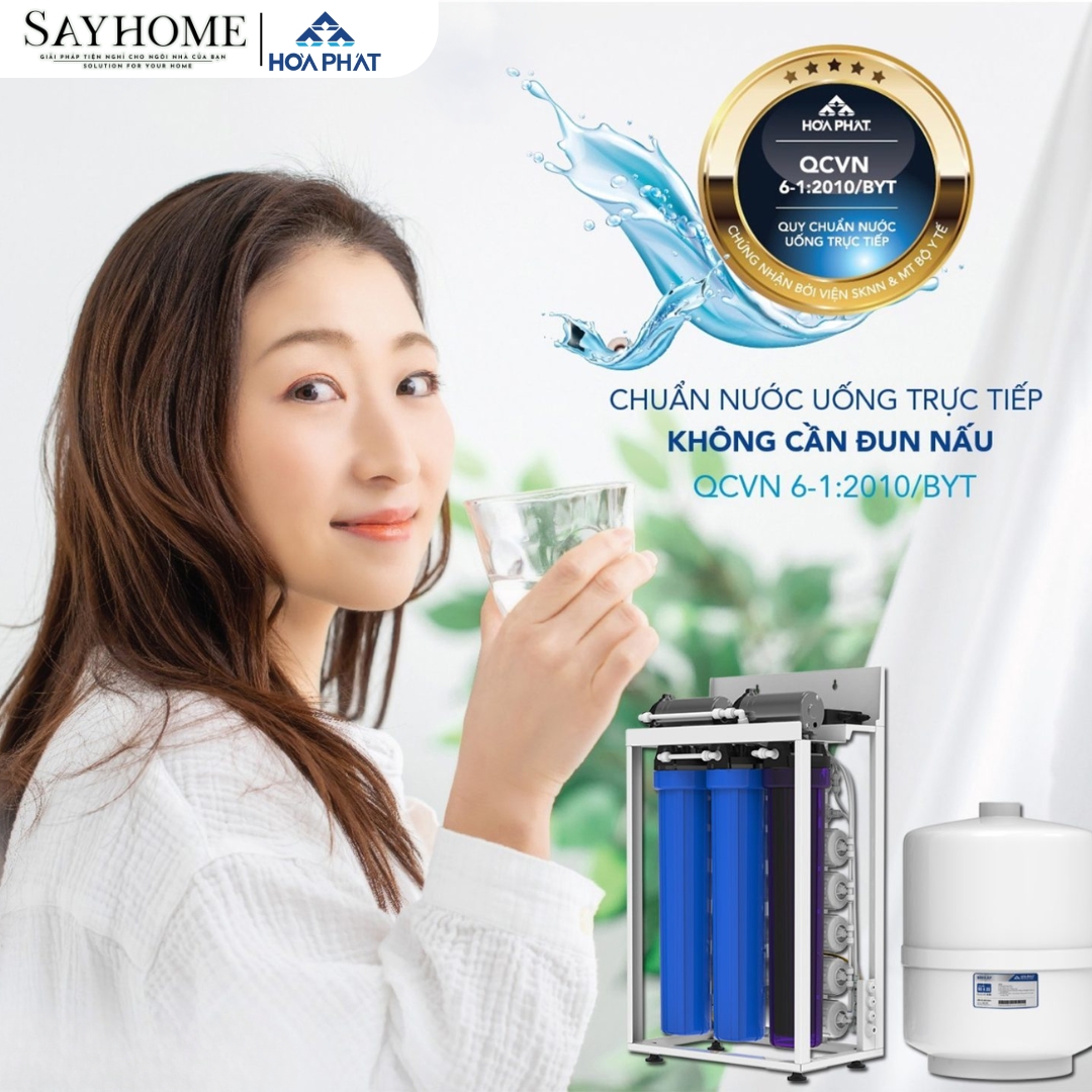 MÁY LỌC NƯỚC VỚI 10 LÕI LỌC RO HÒA PHÁT BÁN CÔNG NGHIỆP HPT725 sayhome
