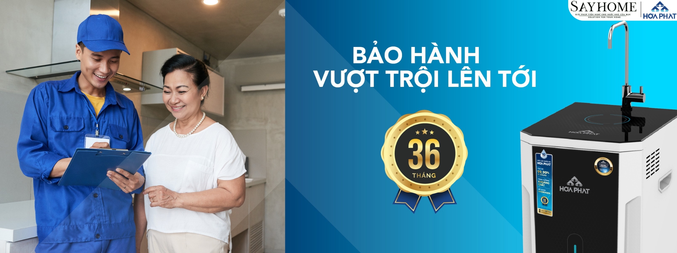 MÁY LỌC NƯỚC TỦ ĐỨNG VỚI 10 LÕI LỌC RO HÒA PHÁT HWS1B1022 sayhome