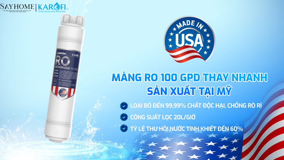 Máy lọc nước để gầm 10 lõi lọc KAROFI KAQ-U95 PRO- NEW 2025 tại thành phố Hồ Chí Minh