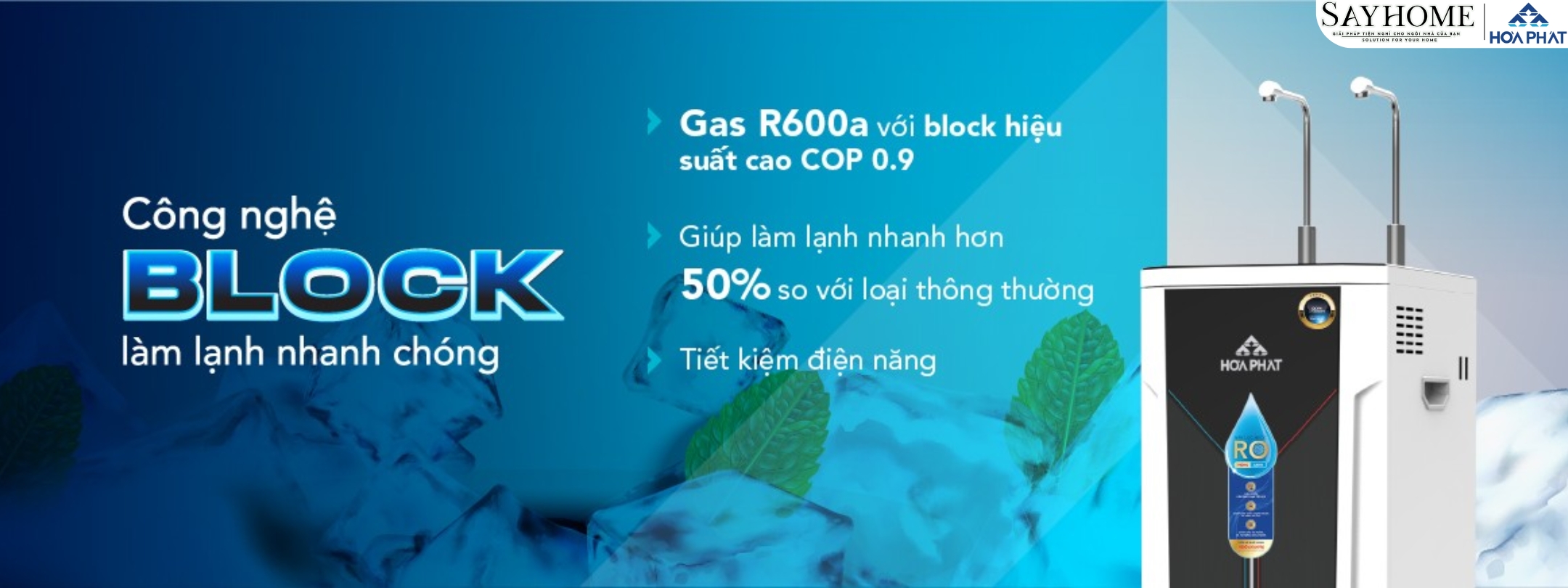 MÁY LỌC NƯỚC TỦ ĐỨNG VỚI 10 LÕI LỌC RO HÒA PHÁT HWBS1B1021T sayhome