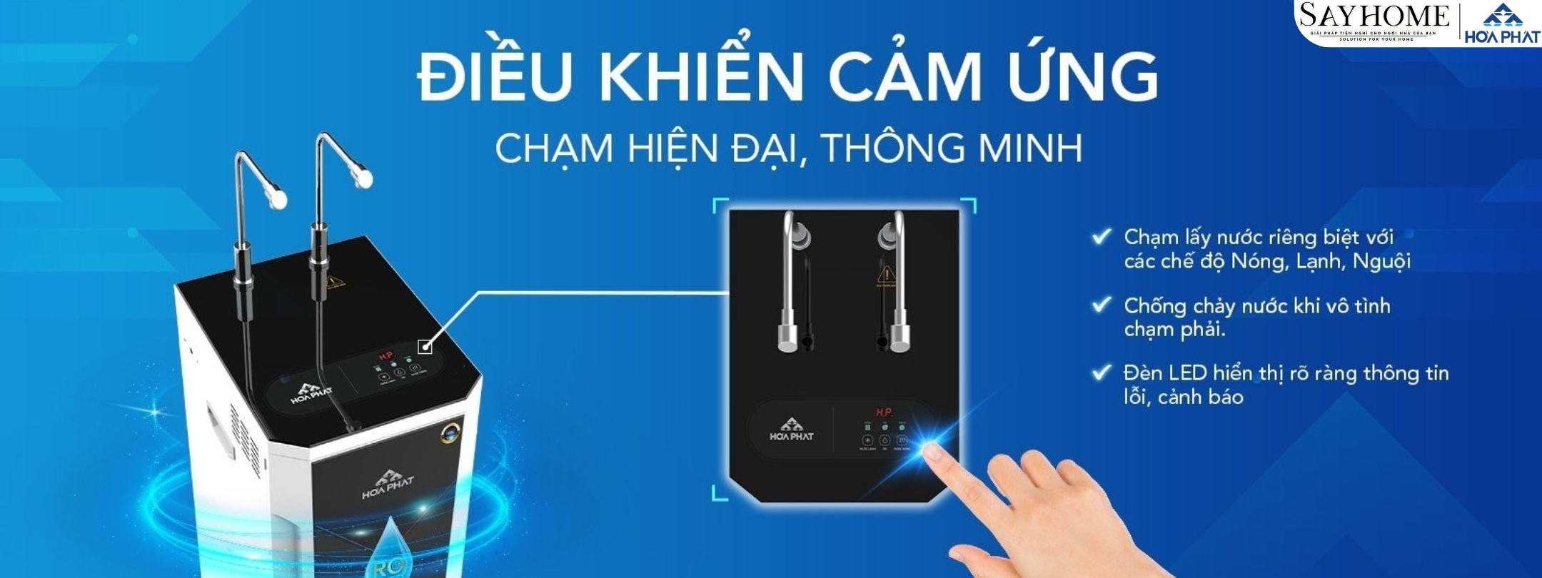 MÁY LỌC NƯỚC TỦ ĐỨNG VỚI 10 LÕI LỌC RO HÒA PHÁT HWBS1B1021T sayhome