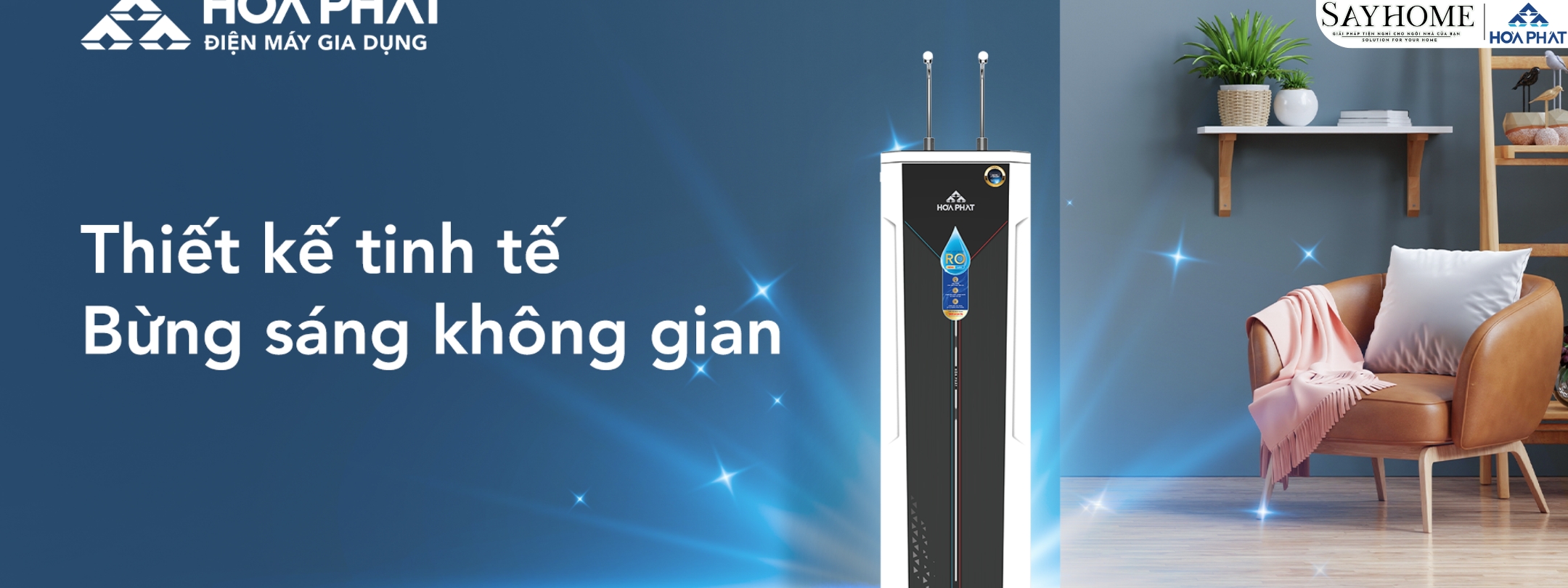 MÁY LỌC NƯỚC TỦ ĐỨNG VỚI 10 LÕI LỌC RO HÒA PHÁT HWBS1B1021T sayhome