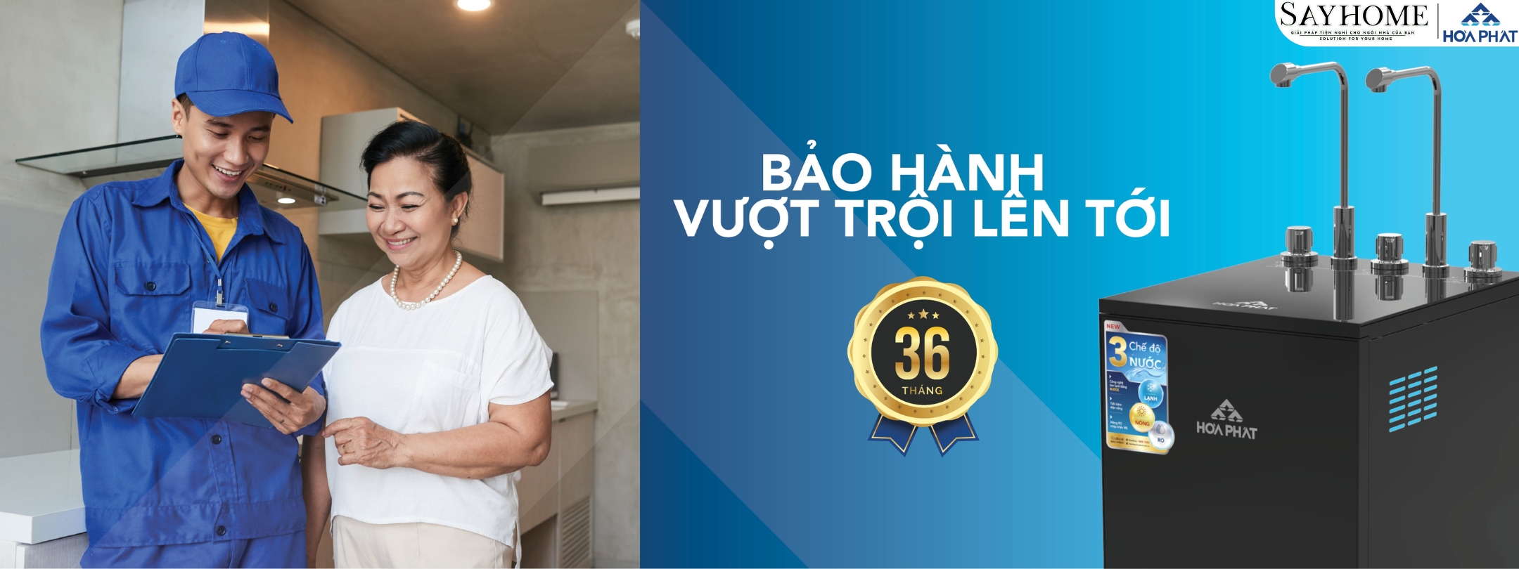 MÁY LỌC NƯỚC TỦ ĐỨNG VỚI 10 LÕI LỌC RO HÒA PHÁT HWBS2A1021 sayhome